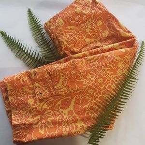 Sigrid Olsen Orange & Yellow Print Cargo C…